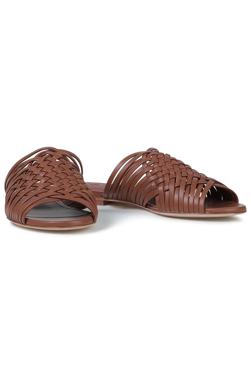LORO PIANA Braided leather slides