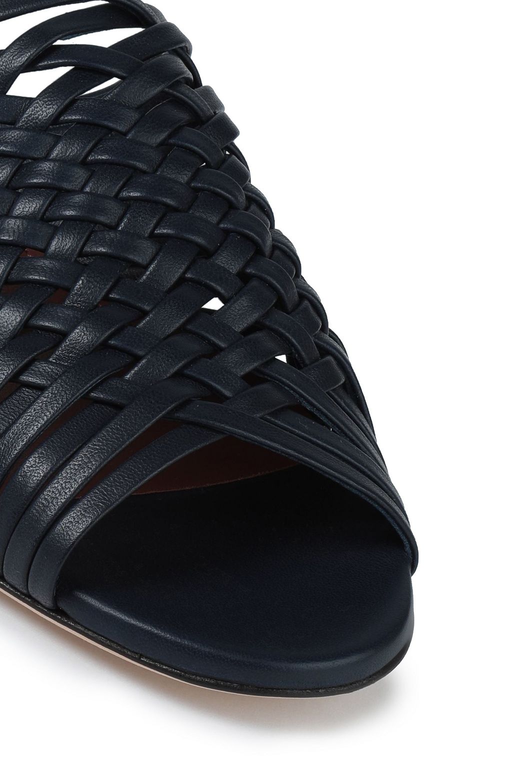 LORO PIANA Braided leather slides