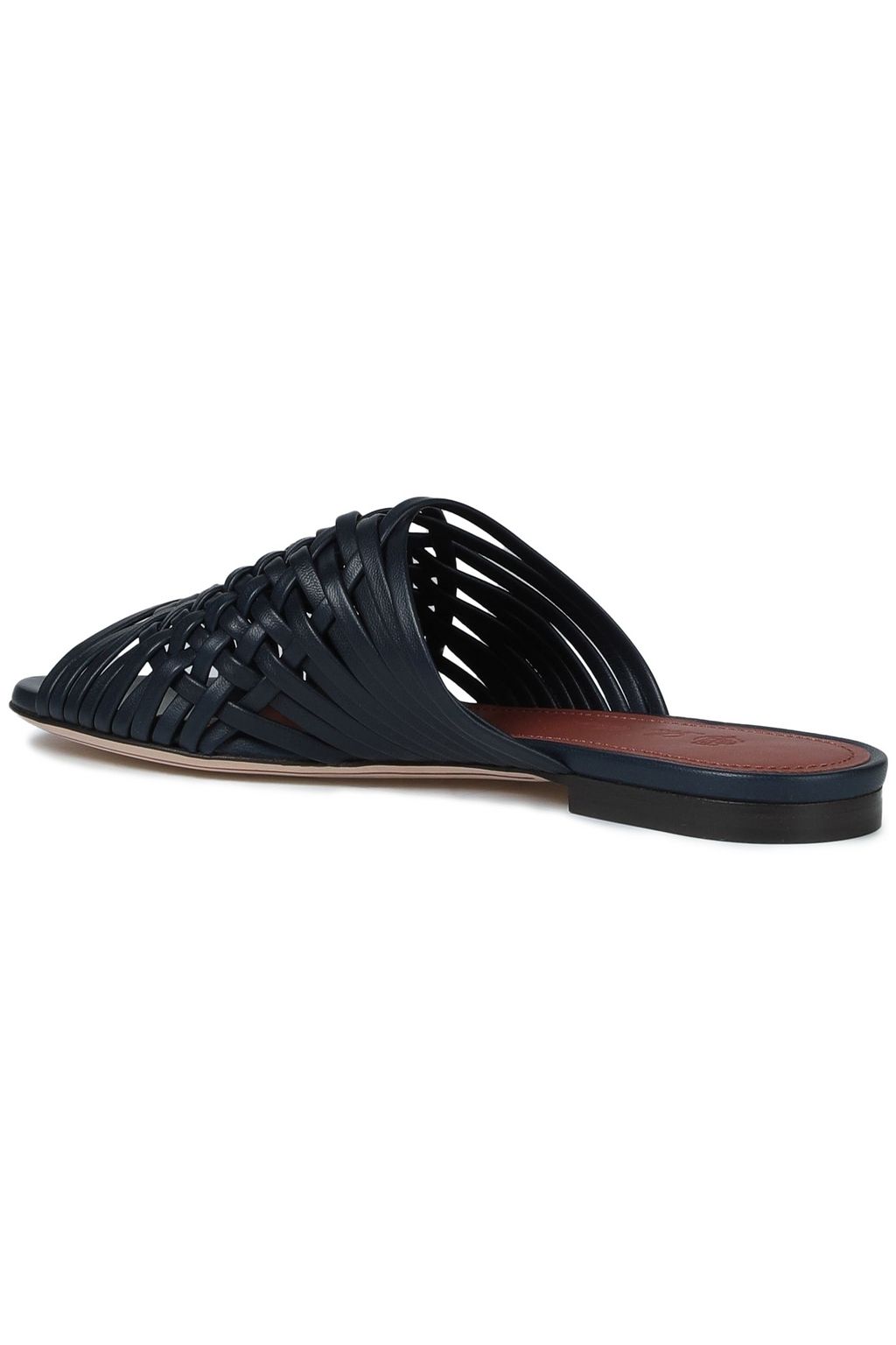 LORO PIANA Braided leather slides