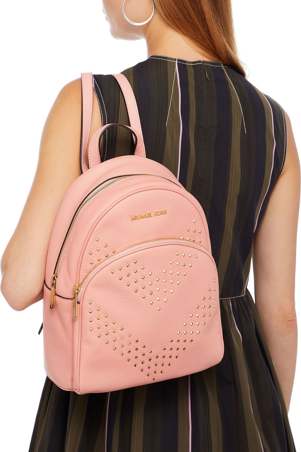 MICHAEL MICHAEL KORS Abbey studded pebbledleather backpack Sale up