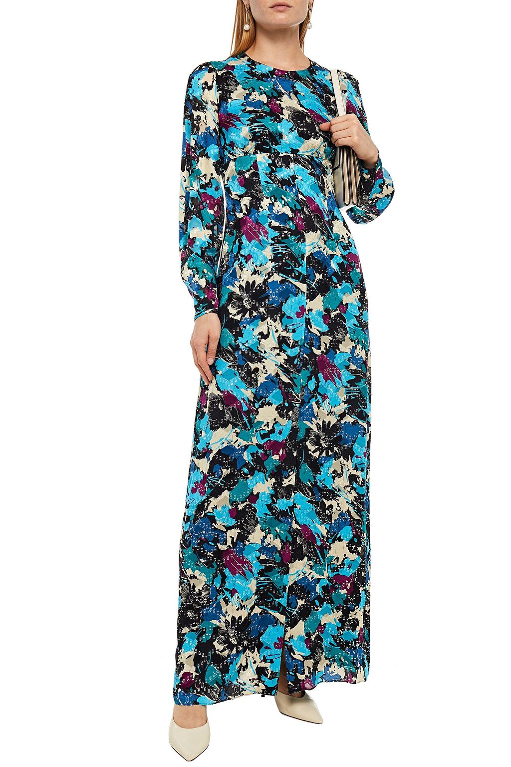 M MISSONI Metallic printed fil coupé silk-blend jacquard maxi dress