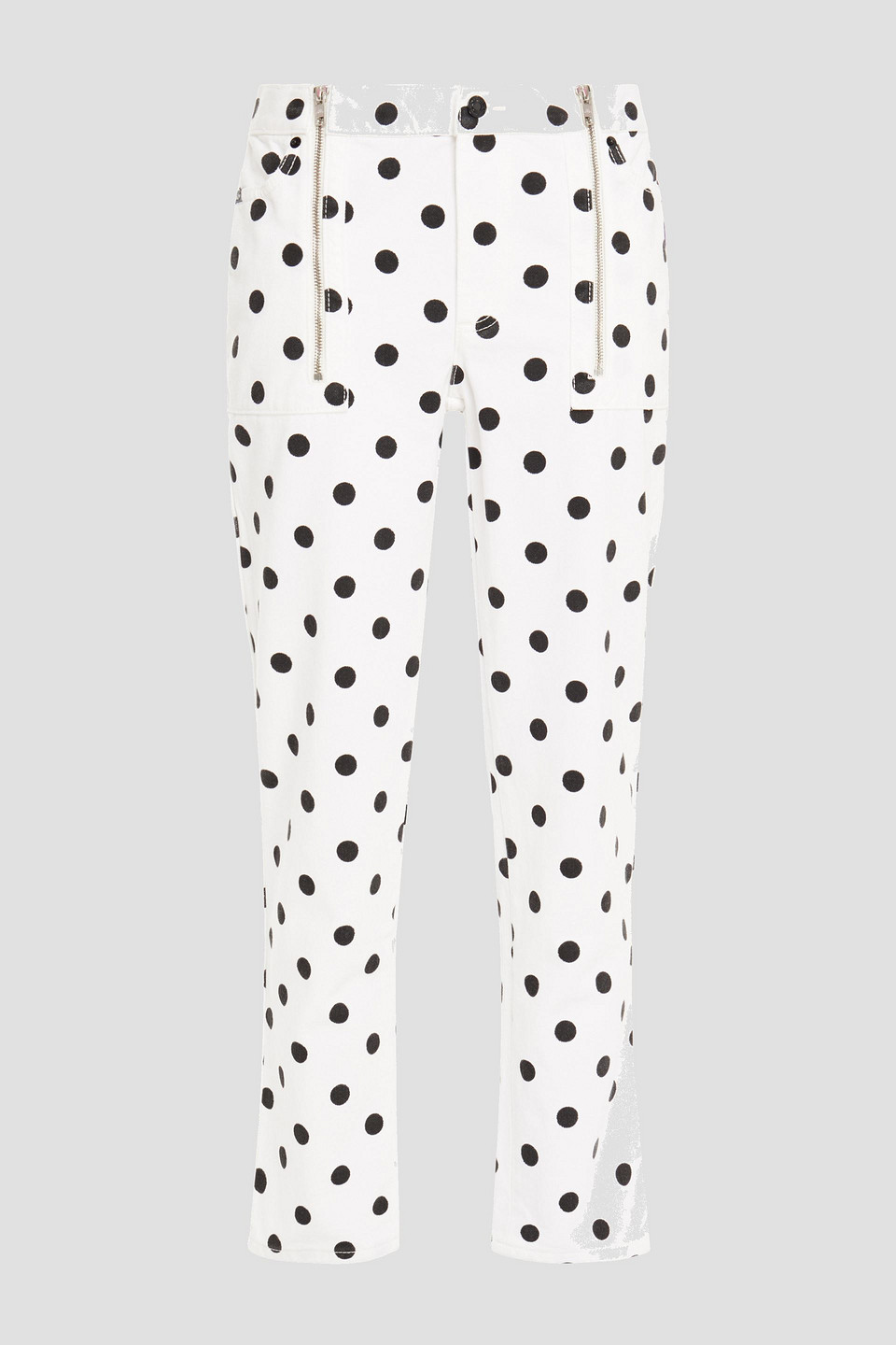 Marc Jacobs Woman Polka-dot Mid-rise Slim-leg Jeans White Size 29