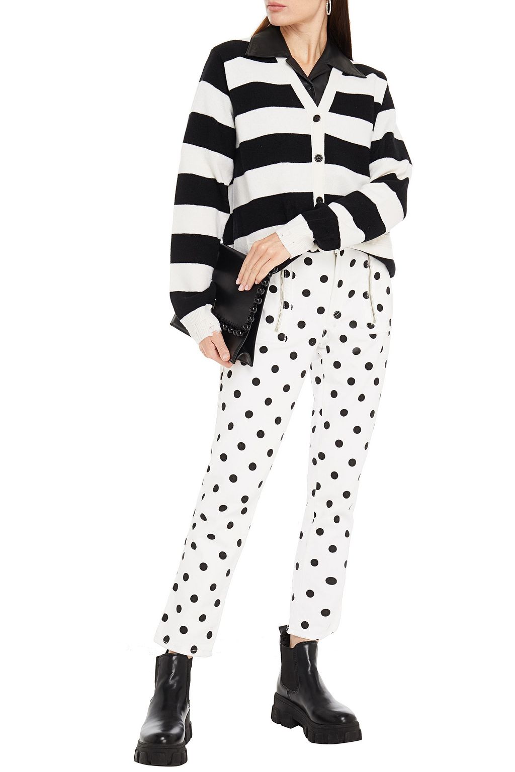 MARC JACOBS Polka-dot mid-rise slim-leg jeans