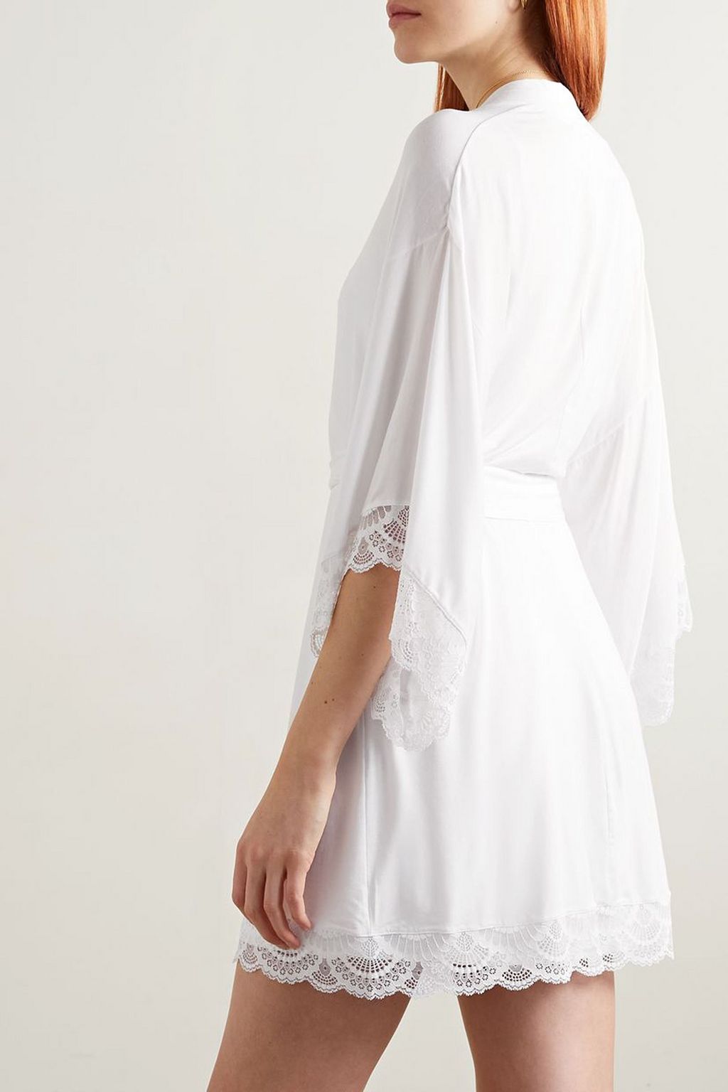 EBERJEY Mademoiselle lace-trimmed stretch-TENCEL™ Modal robe