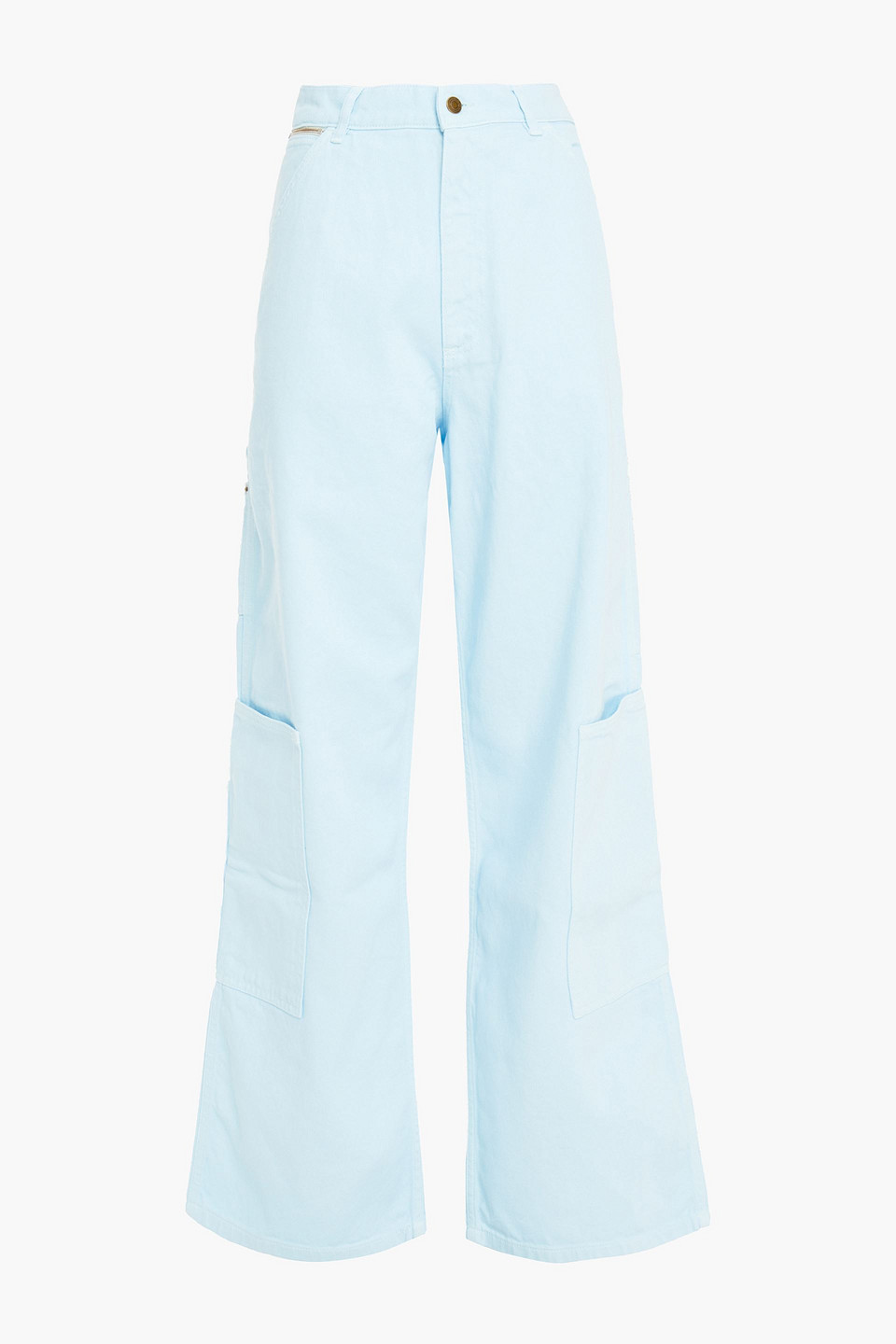 Marc Jacobs Woman Cotton-blend Canvas Wide-leg Pants Sky Blue Size 32