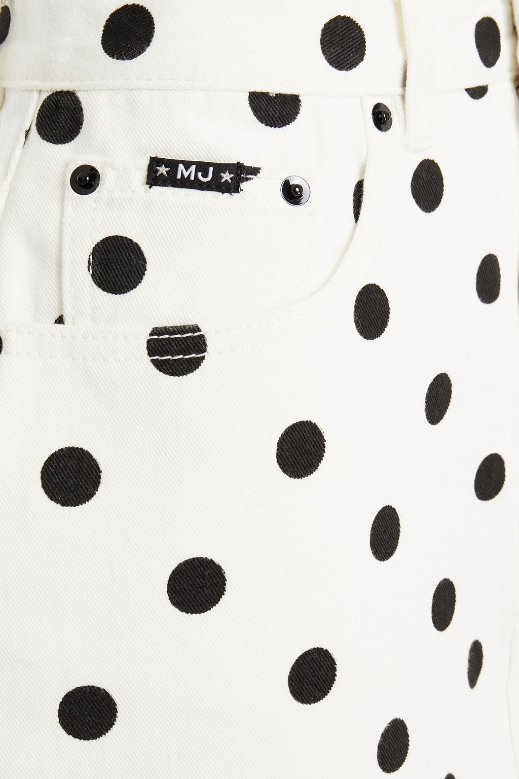 MARC JACOBS Polka-dot denim mini skirt