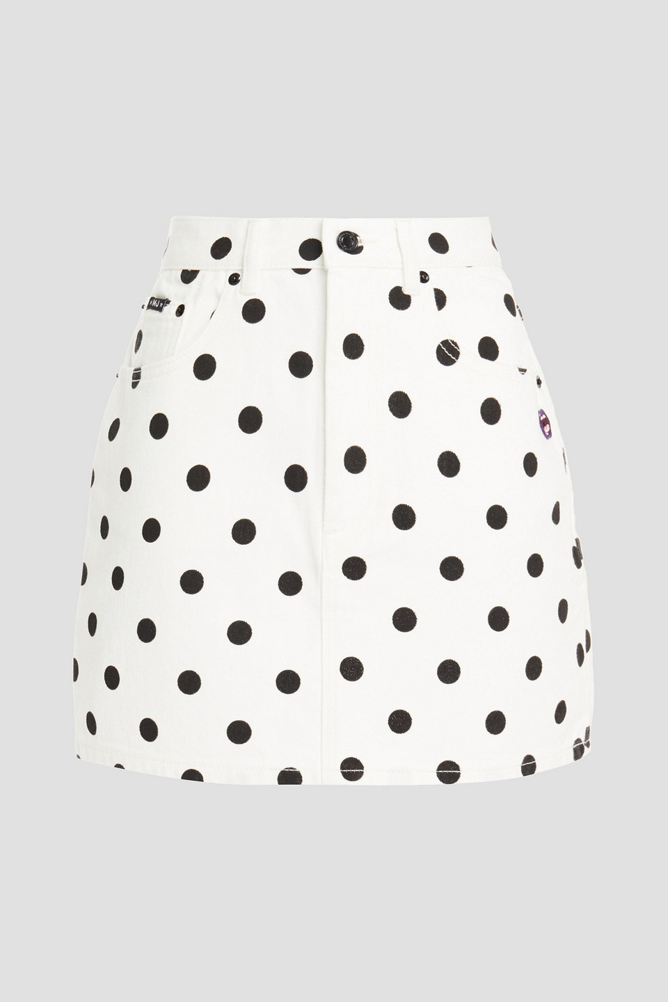 Marc Jacobs Woman Polka-dot Denim Mini Skirt White Size 27