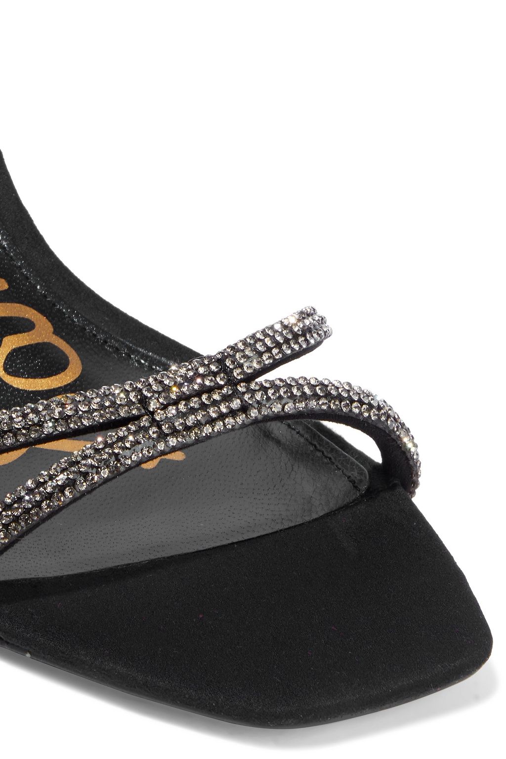 SAM EDELMAN Ronan crystal-embellished suede slingback sandals