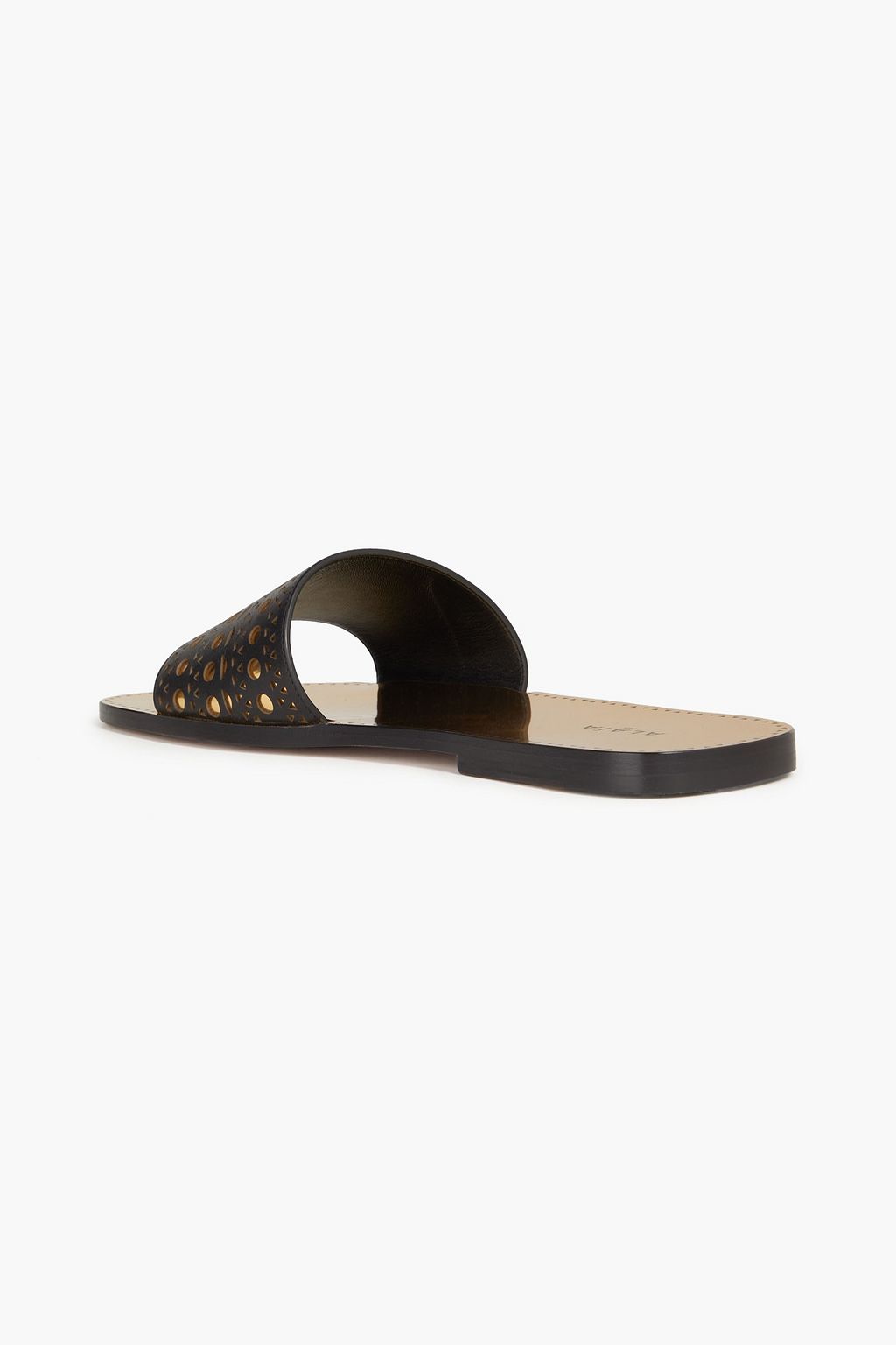 ALAÏA レザー スライドサンダル レーザーカット バイカラー