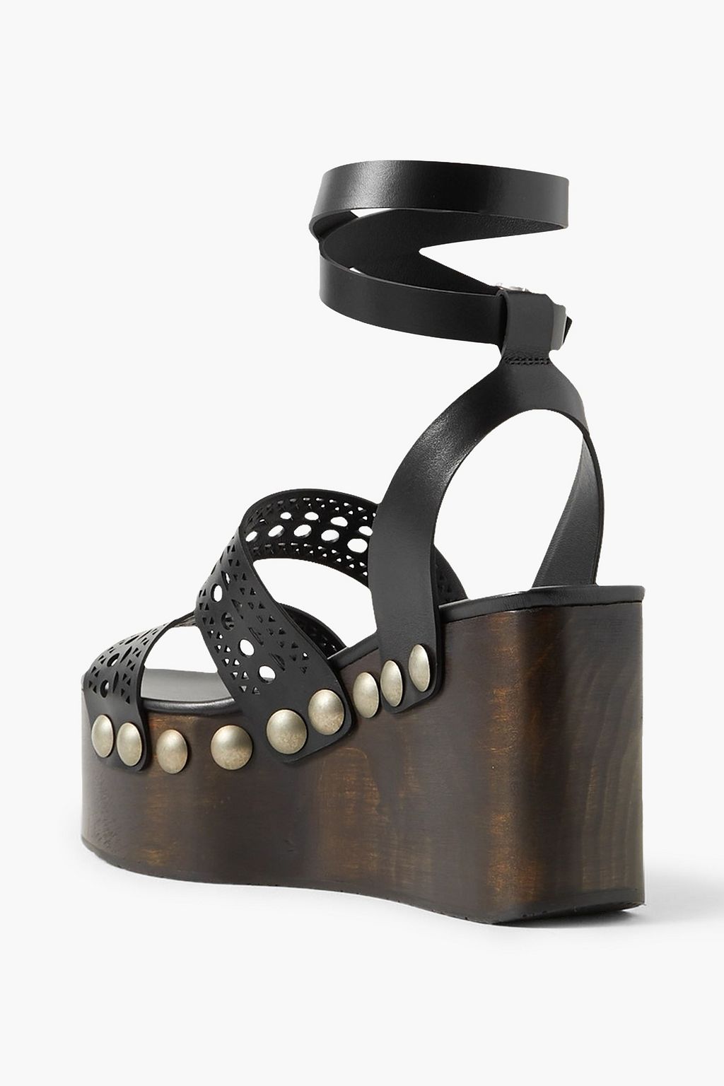 ALAÏA 85 studded laser-cut leather platform sandals