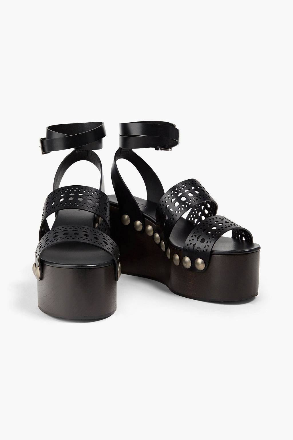 ALAÏA 85 studded laser-cut leather platform sandals