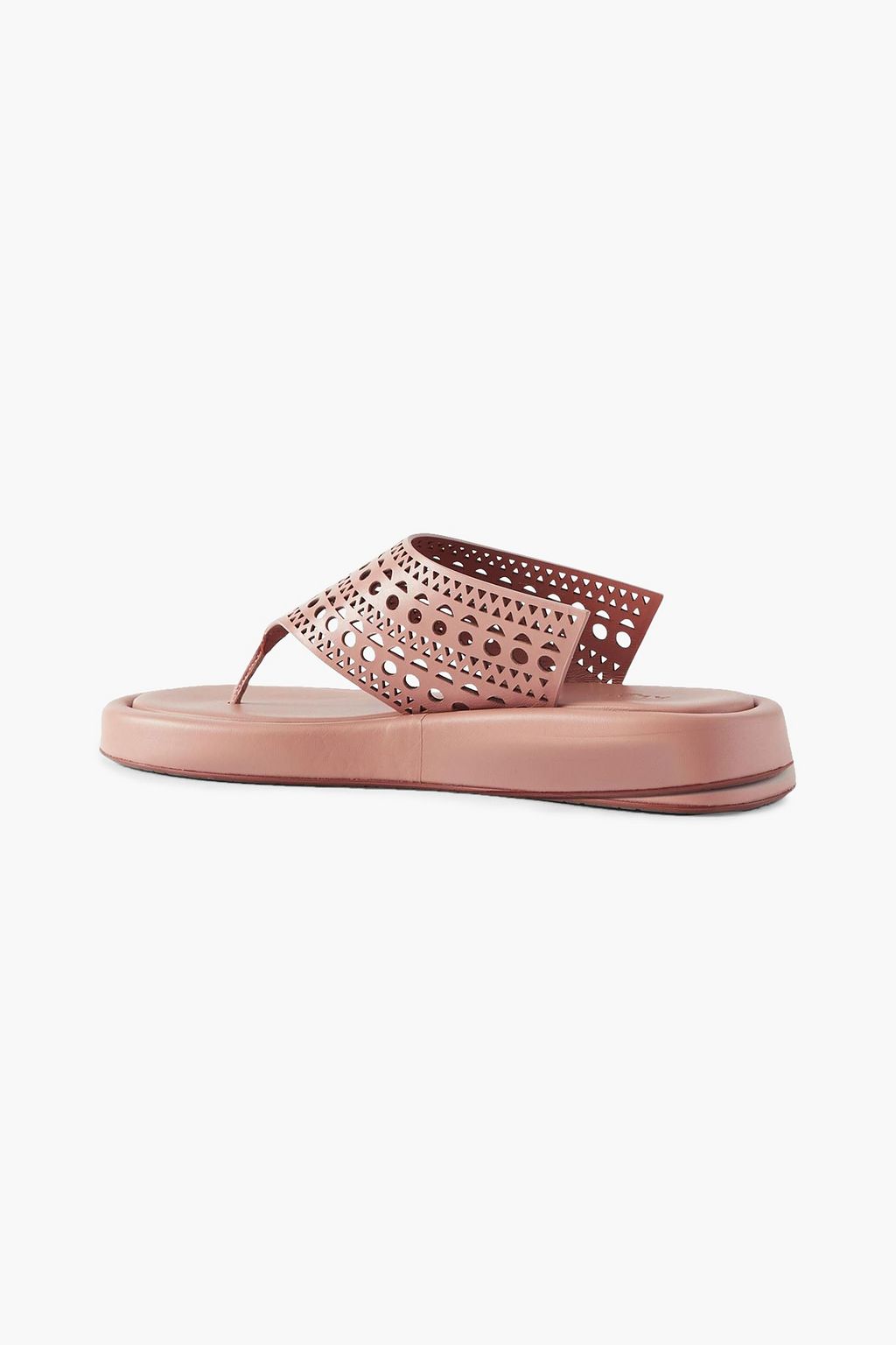 ALAÏA 40 laser-cut leather platform flip flops