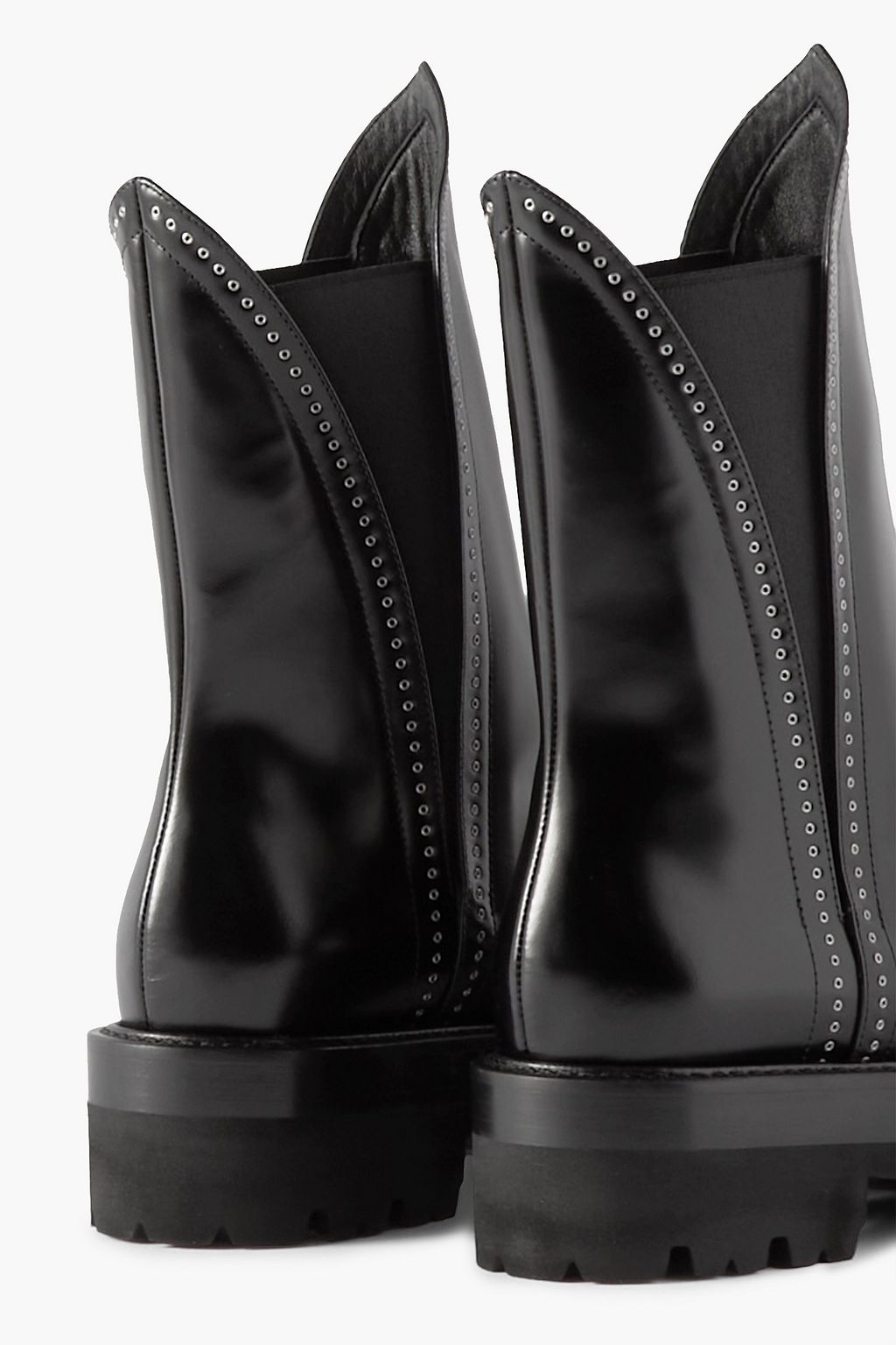 ALAÏA 50 eyelet-embellished glossed-leather Chelsea boots