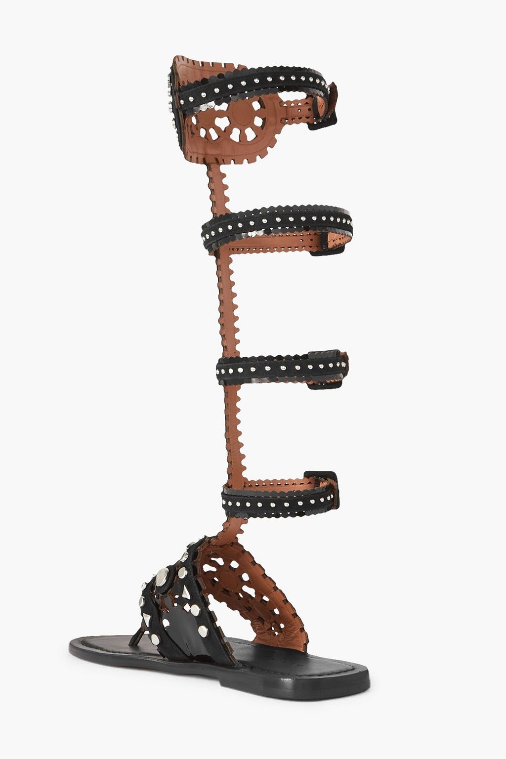 ALAÏA ヌバック サンダル スタッズ付き レーザーカット