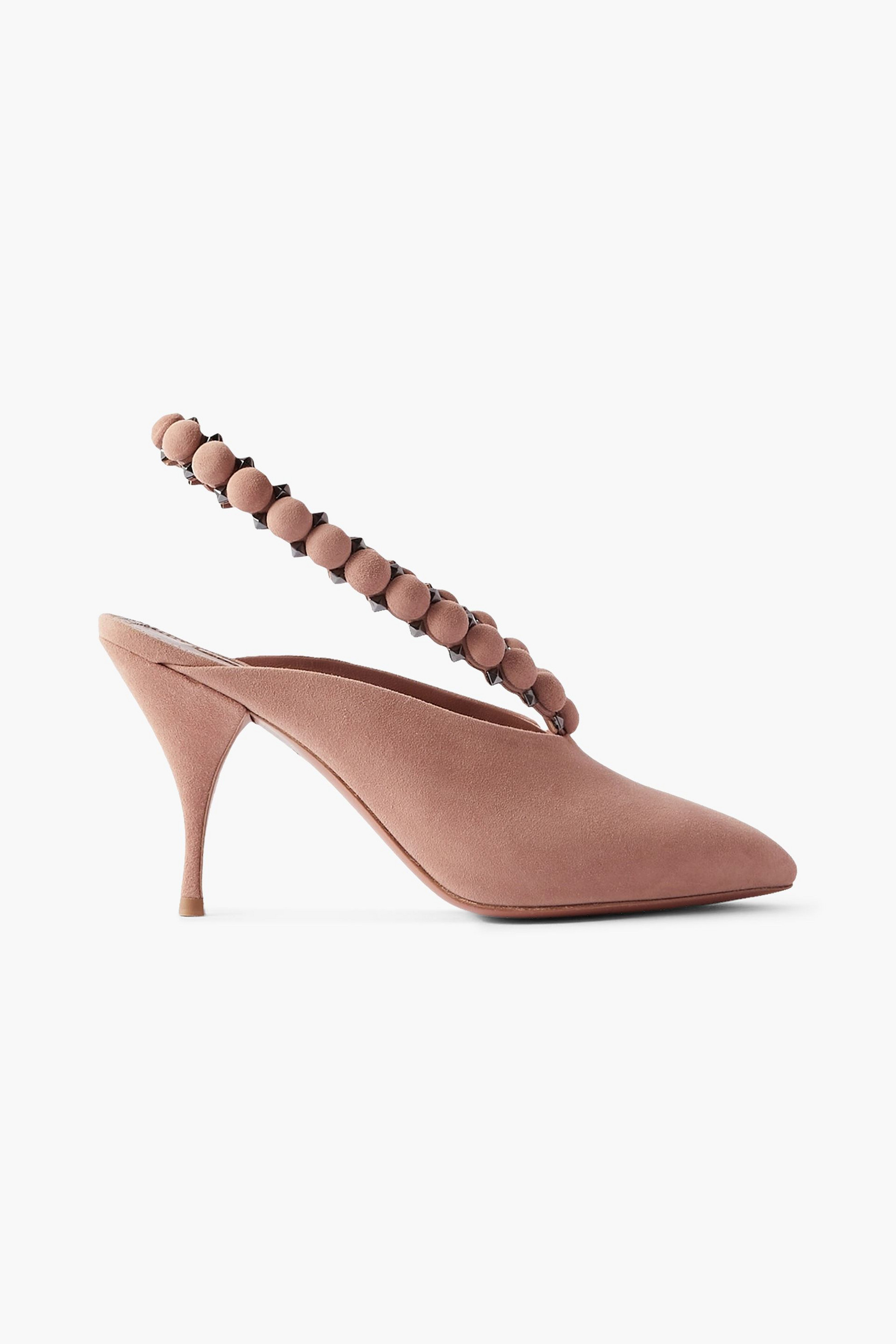 Alaïa La Bombe studded suede slingback pumps