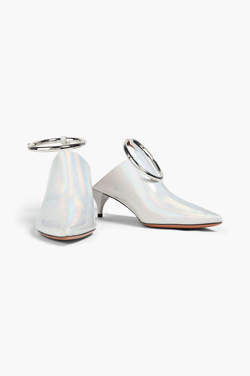 ALAÏA グロスレザー ミュール コンバーチブル パール光沢