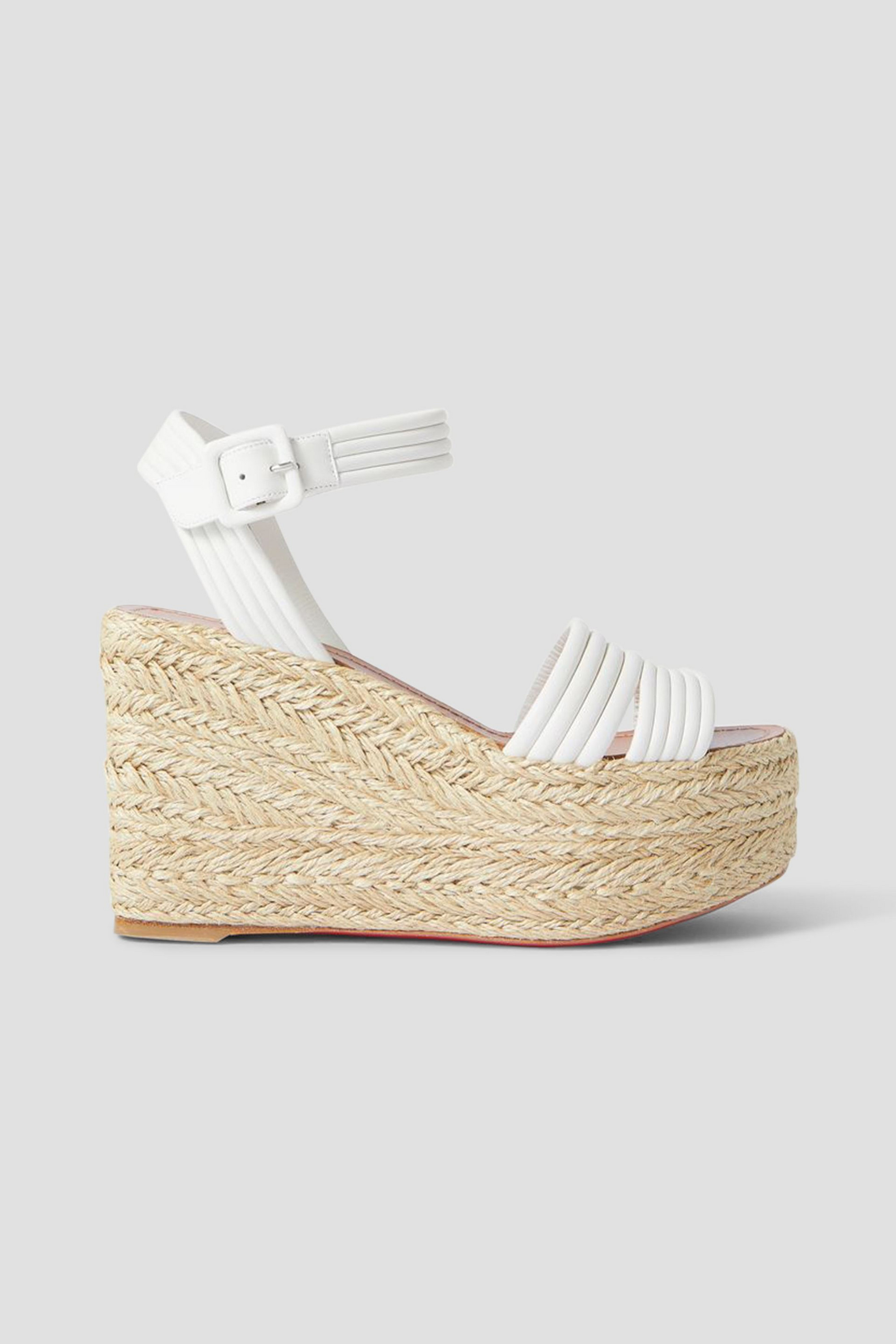 CHRISTIAN LOUBOUTIN Manola Zeppa 90 leather espadrille wedge sandals