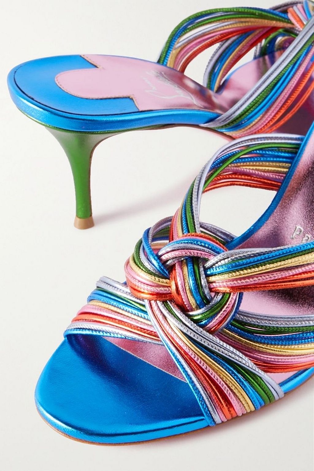 CHRISTIAN LOUBOUTIN Multitaski 70 metallic leather mules