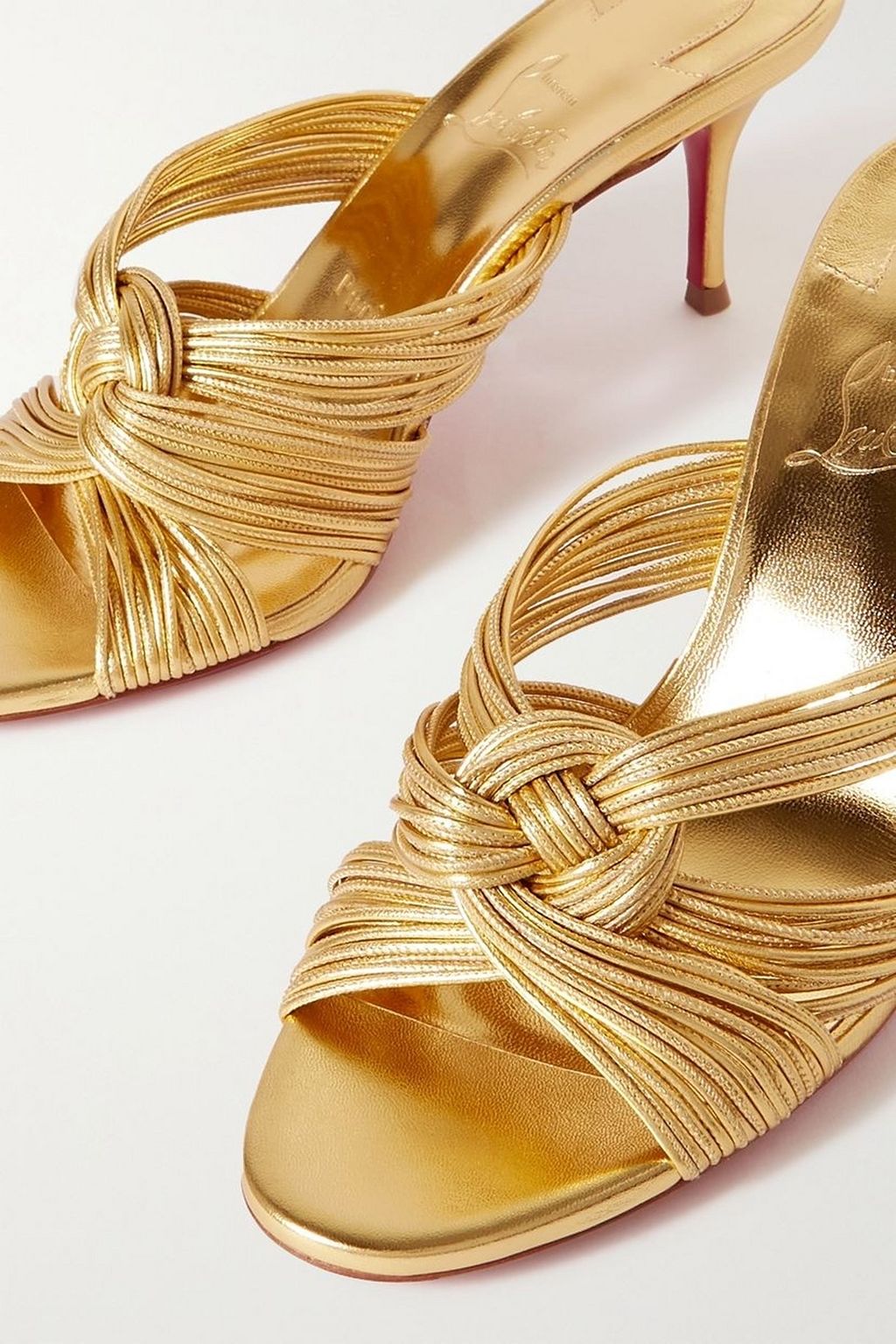 CHRISTIAN LOUBOUTIN Multitaski 70 metallic leather mules