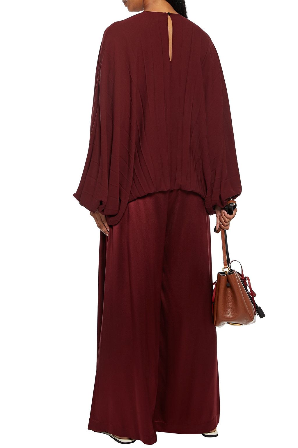VALENTINO GARAVANI Plissé silk crepe de chine blouse