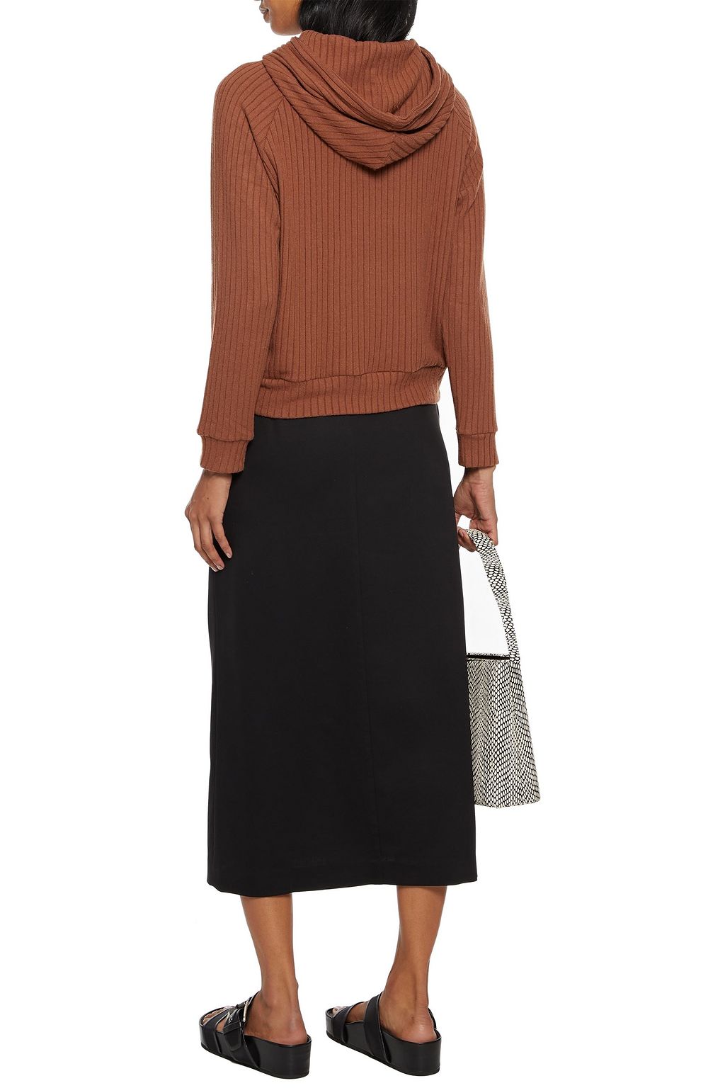 ENZA COSTA Ribbed-knit hoodie