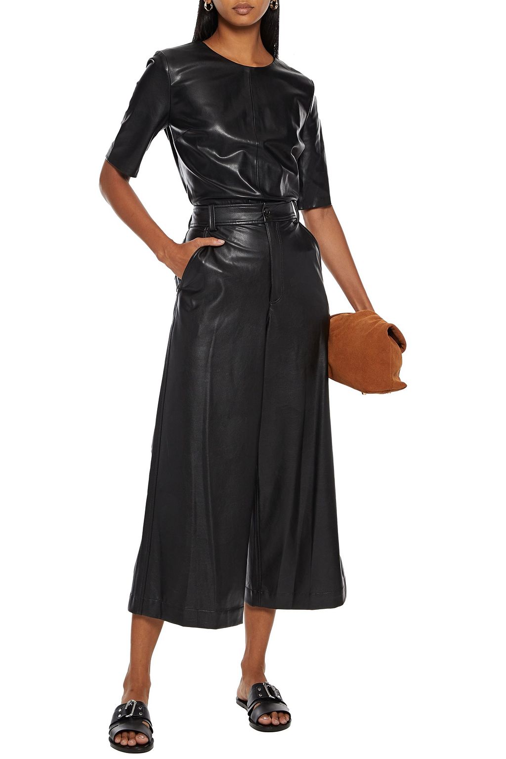 ENZA COSTA Faux leather top
