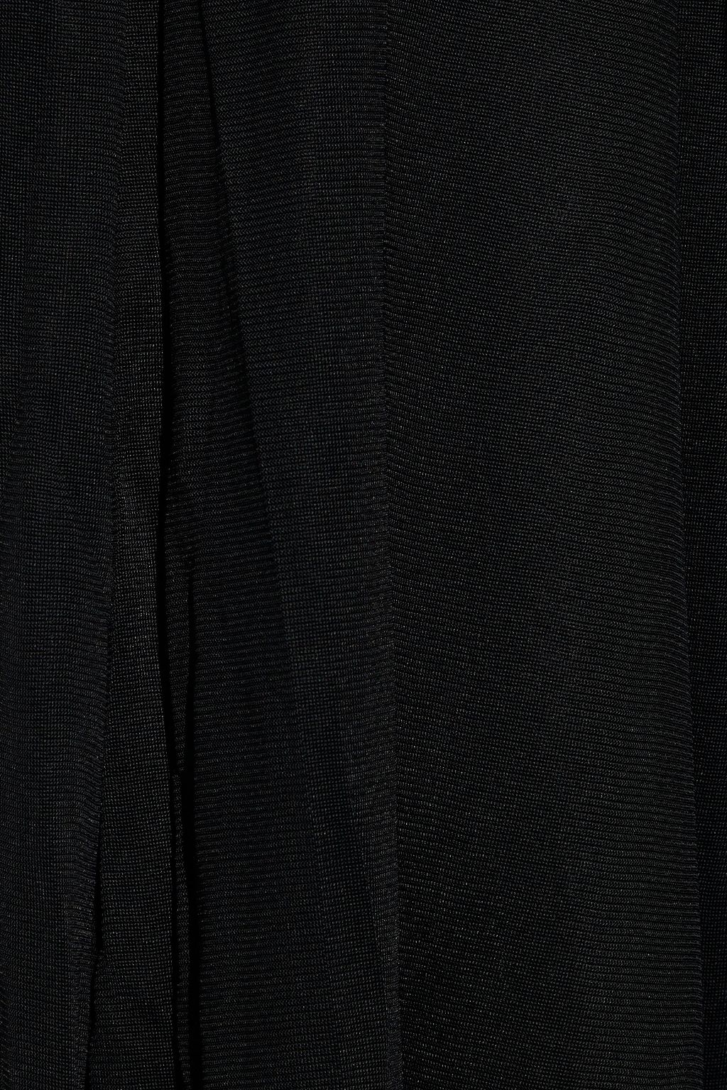 VALENTINO GARAVANI Tie-front velvet-trimmed draped jersey gown