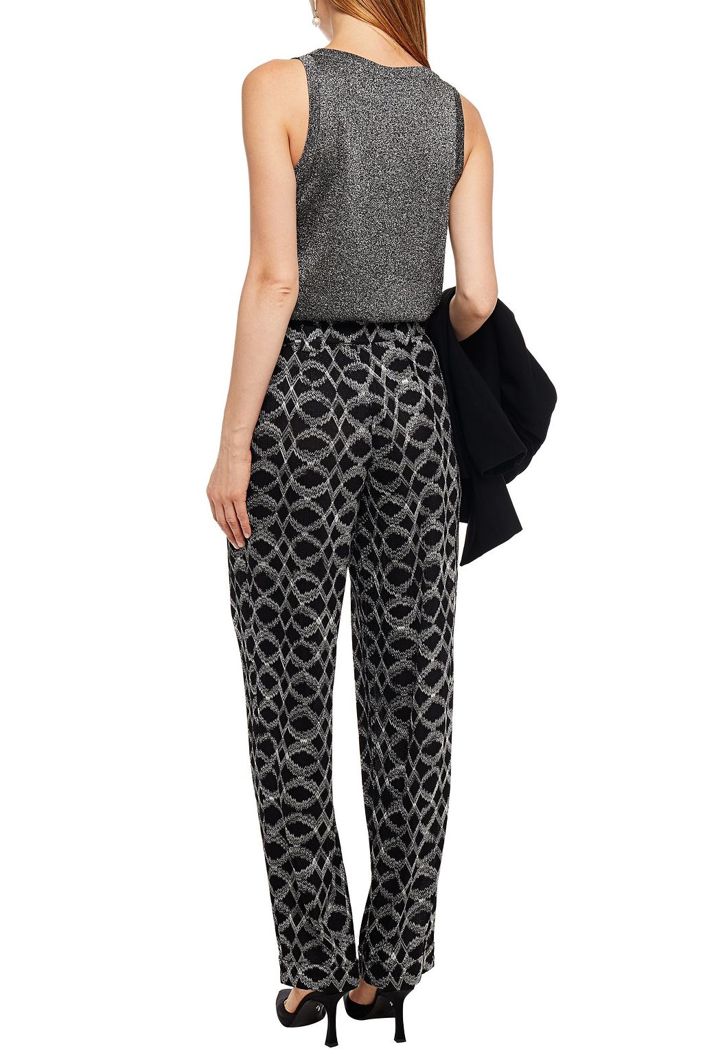 MISSONI Metallic crochet-knit tapered pants