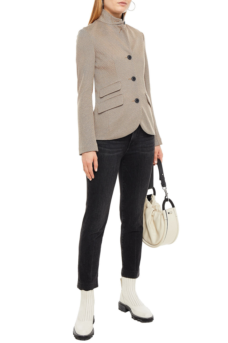 Rag & Bone Jacquard-knit Blazer In Light Brown