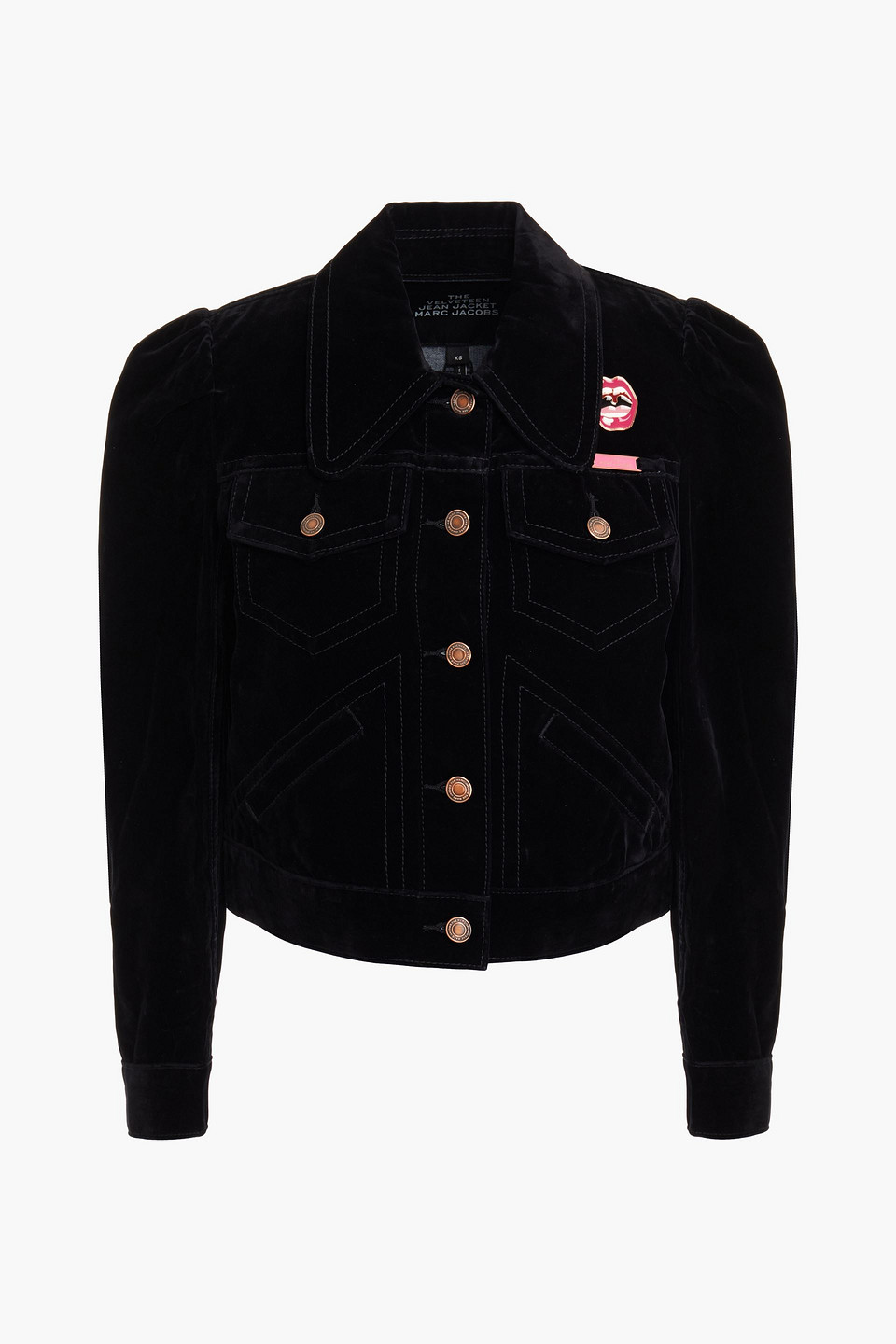 Marc Jacobs Woman Embellished Gathered Cotton Jacket Black Size L