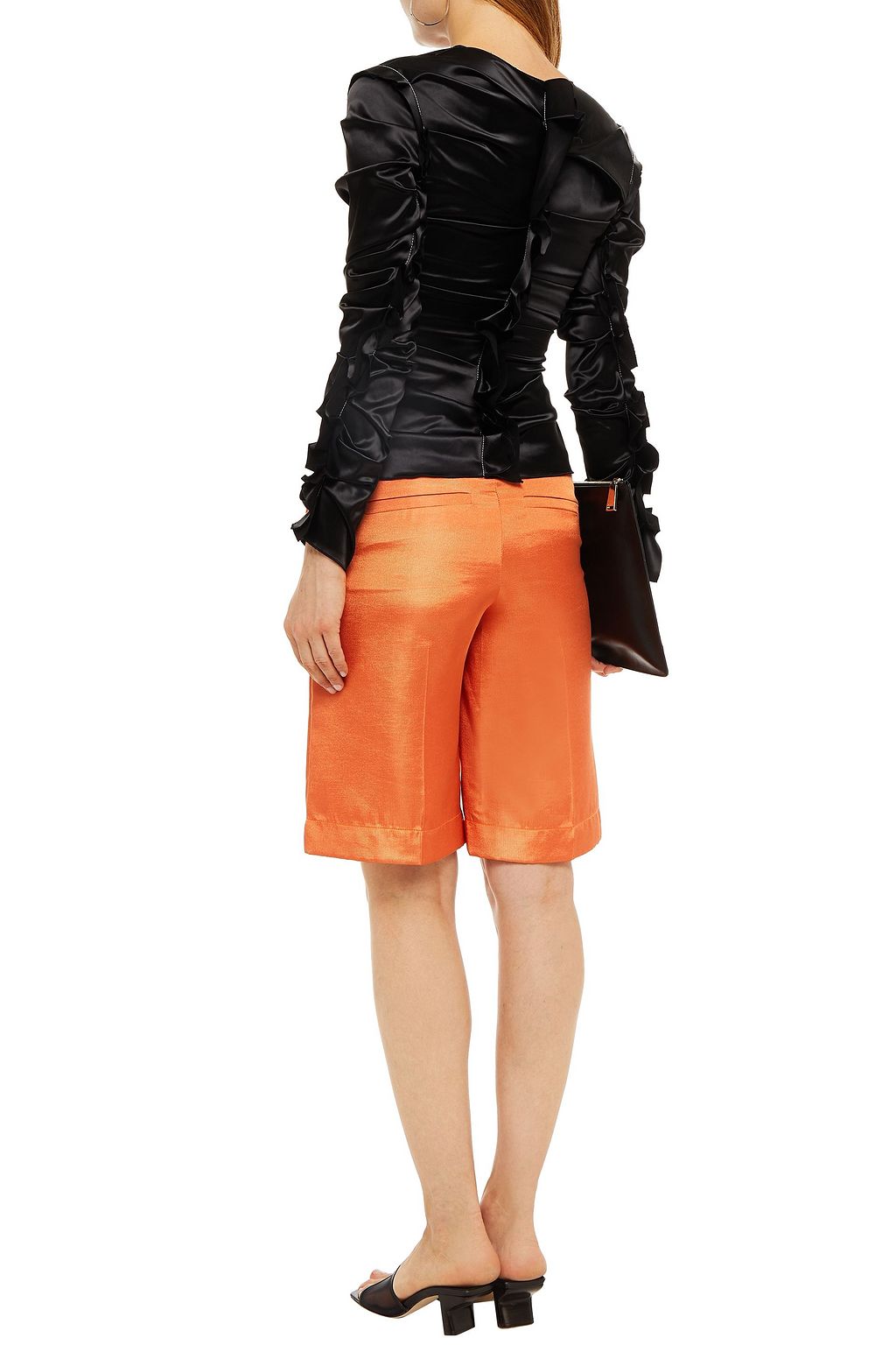 ACNE STUDIOS Pleated stretch-satin top