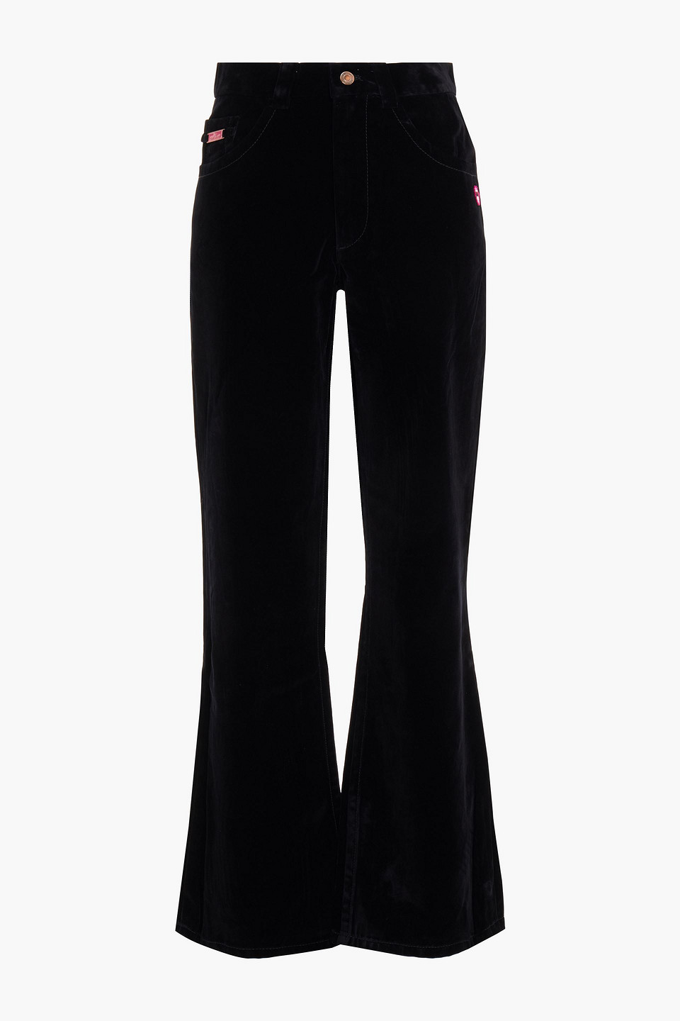 Marc Jacobs Woman Cotton-velvet Flared Pants Black Size 26