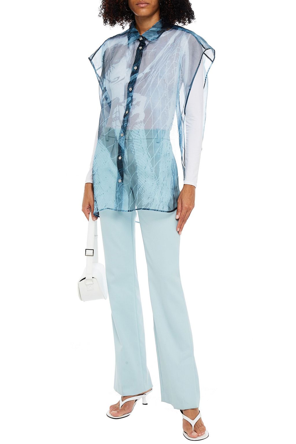 ACNE STUDIOS Printed organza shirt