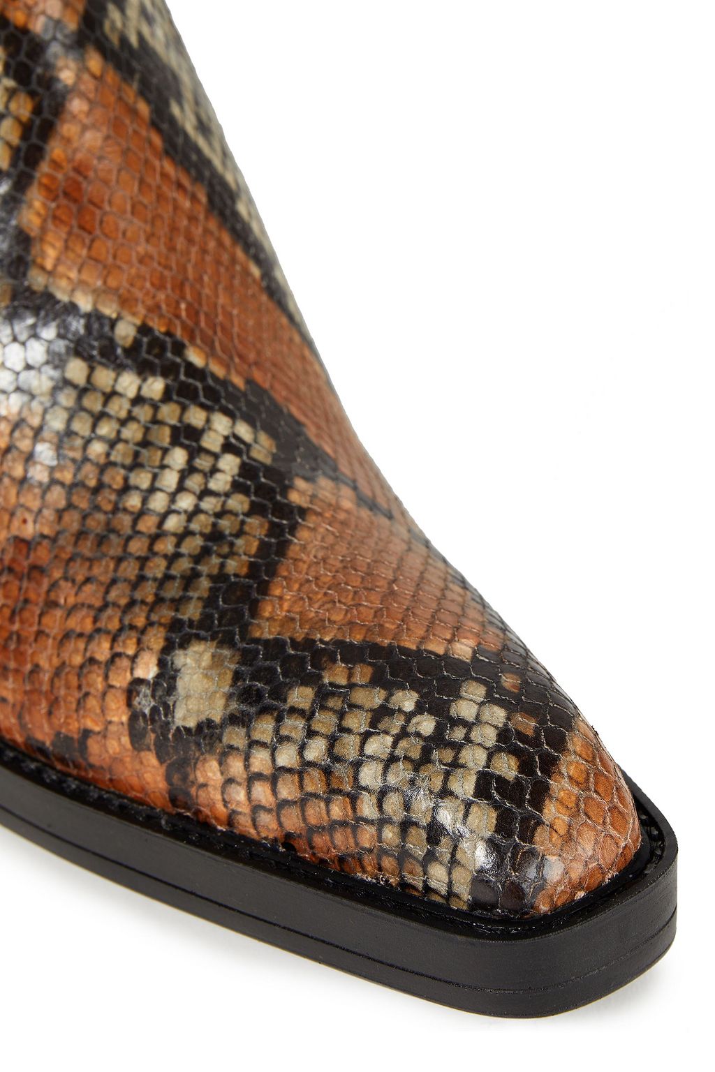 ACNE STUDIOS Snake-effect leather ankle boots