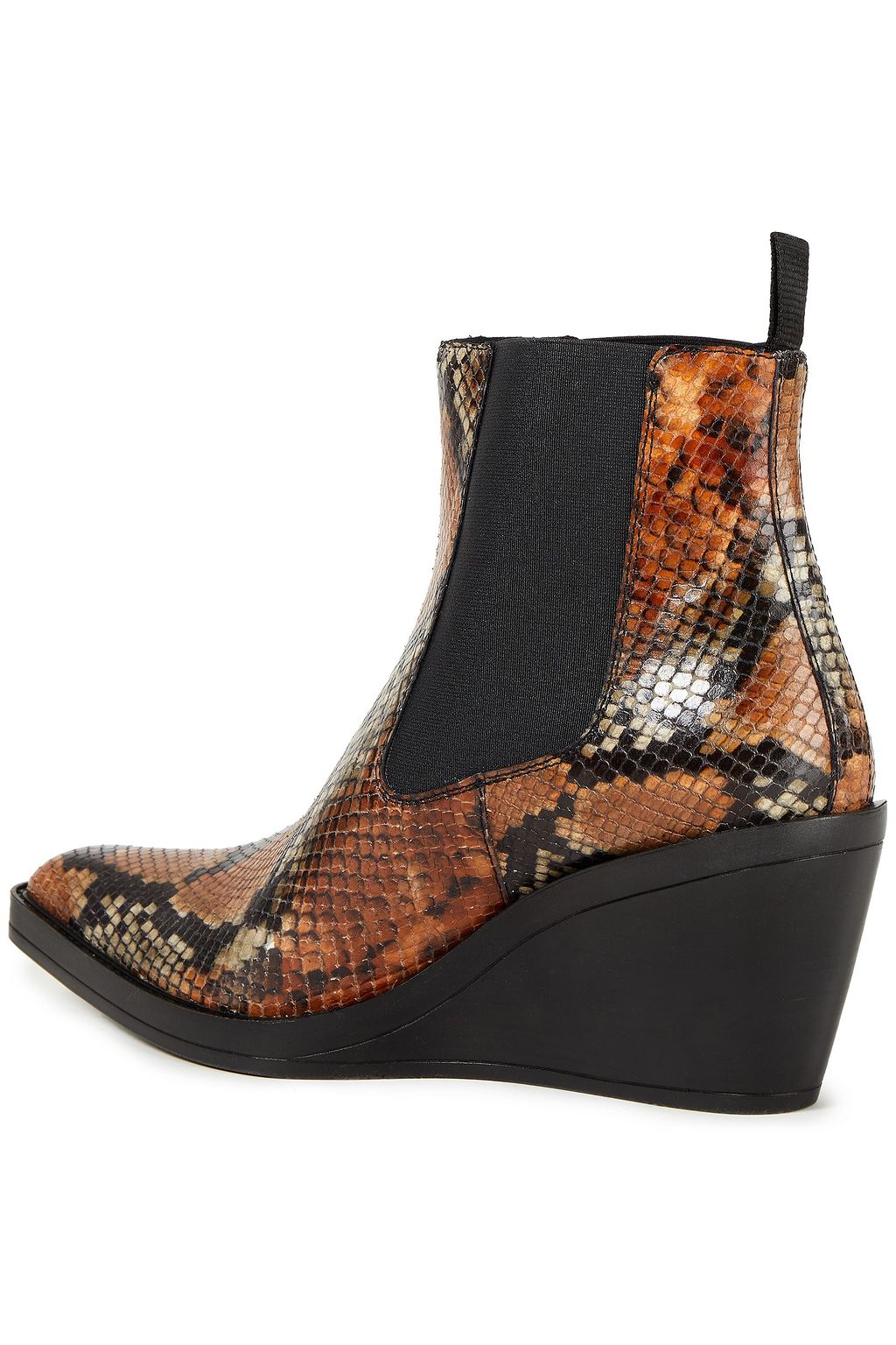 ACNE STUDIOS Snake-effect leather ankle boots
