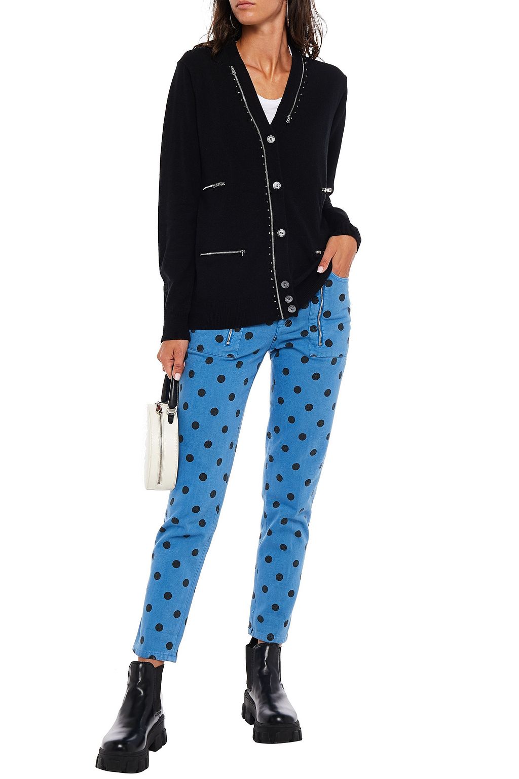 MARC JACOBS Polka-dot mid-rise slim-leg jeans