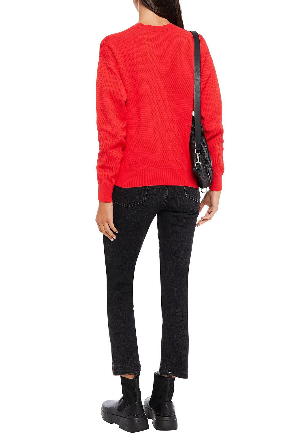 ALEXANDER WANG Logo-appliquéd knitted sweater