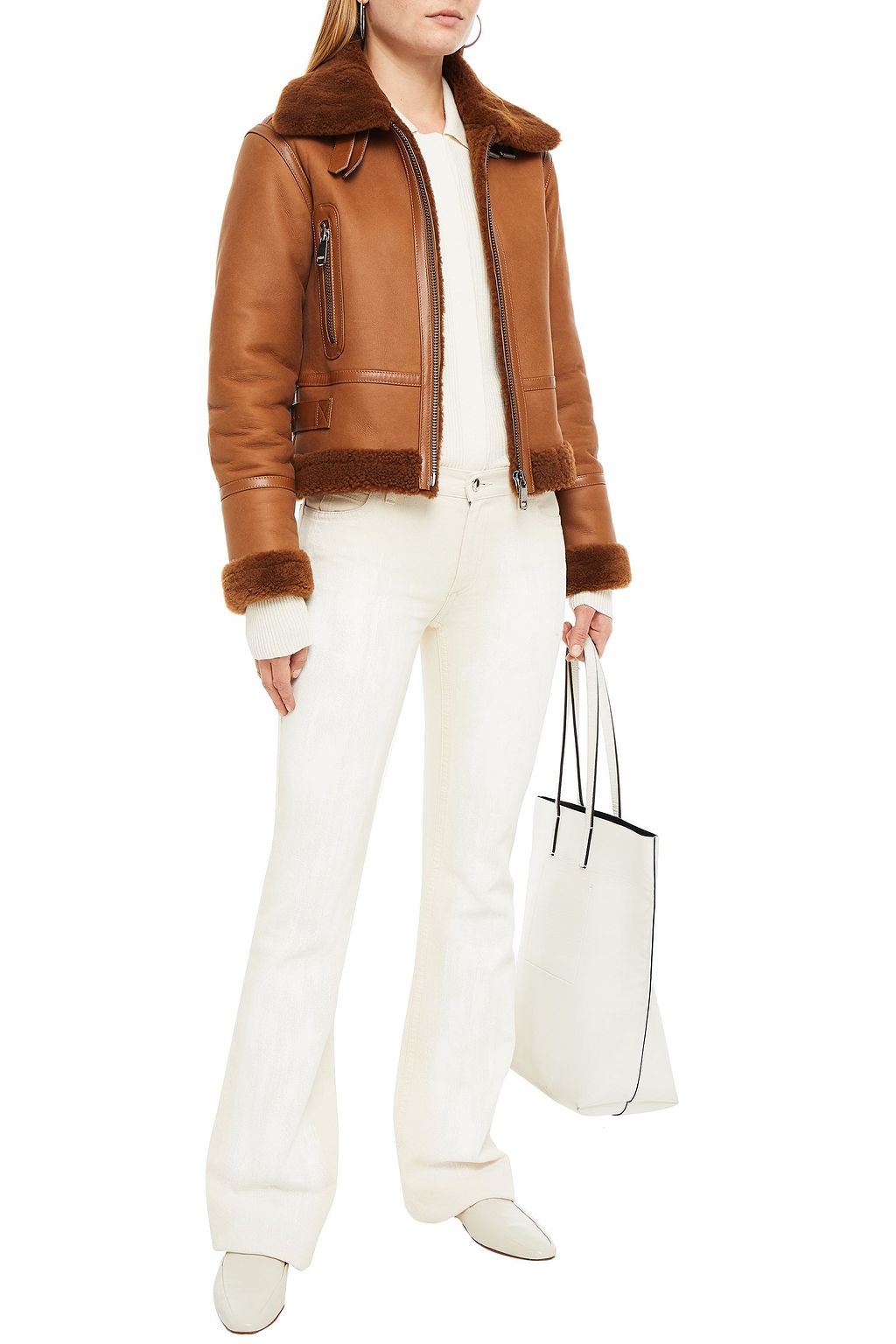 DOM GOOR Shearling biker jacket