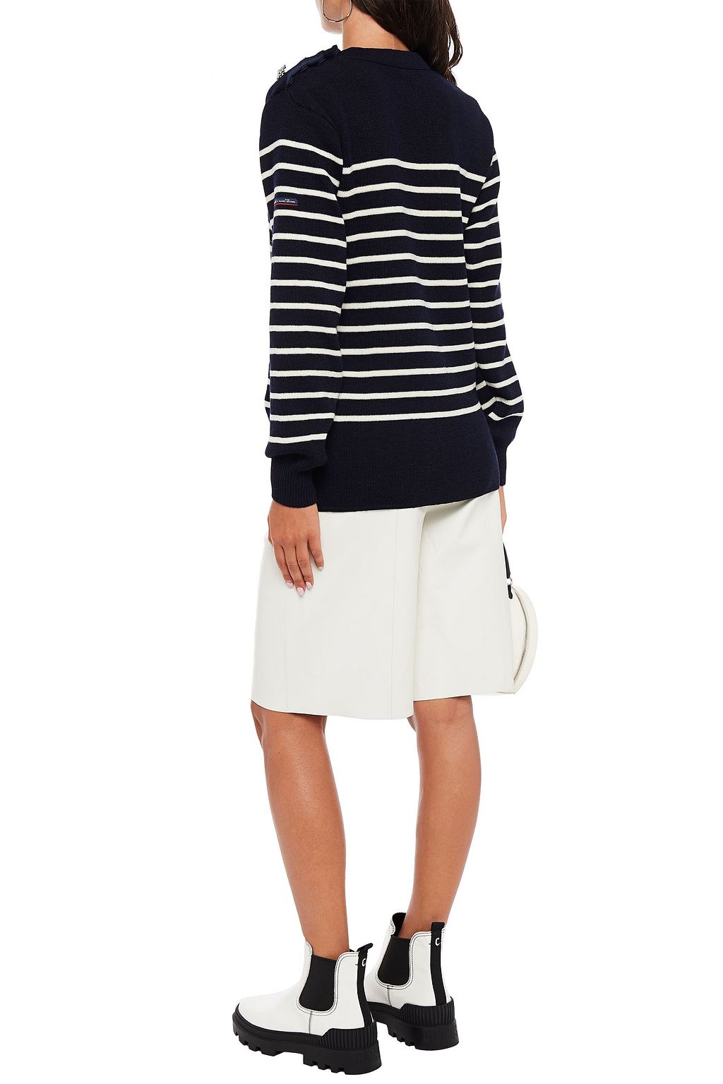 MARC JACOBS Embellished striped wool sweater