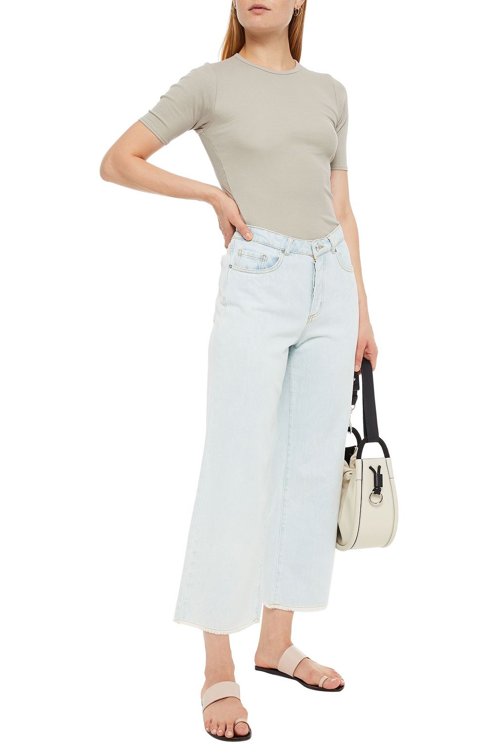 RAG & BONE Ribbed Pima cotton-blend jersey T-shirt