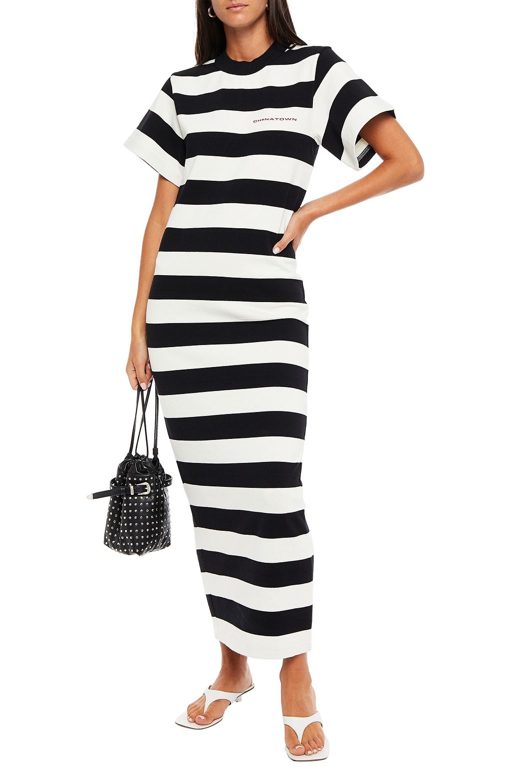ALEXANDER WANG Striped cotton-jersey maxi dress