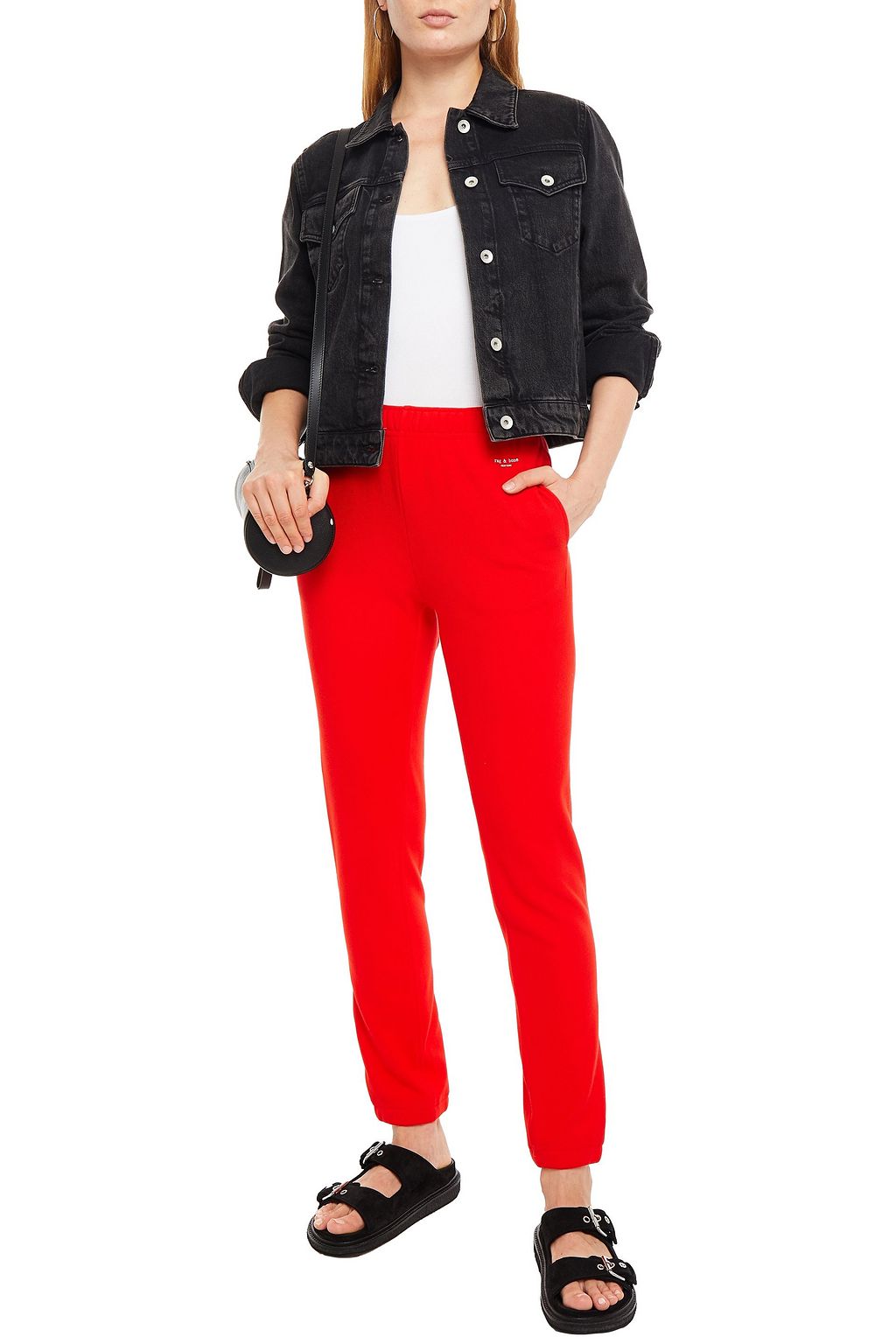 RAG & BONE Printed French cotton-terry track pants