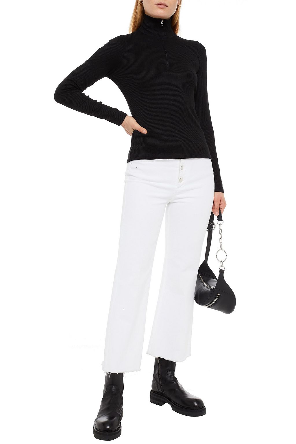 RAG & BONE Ribbed jersey turtleneck top