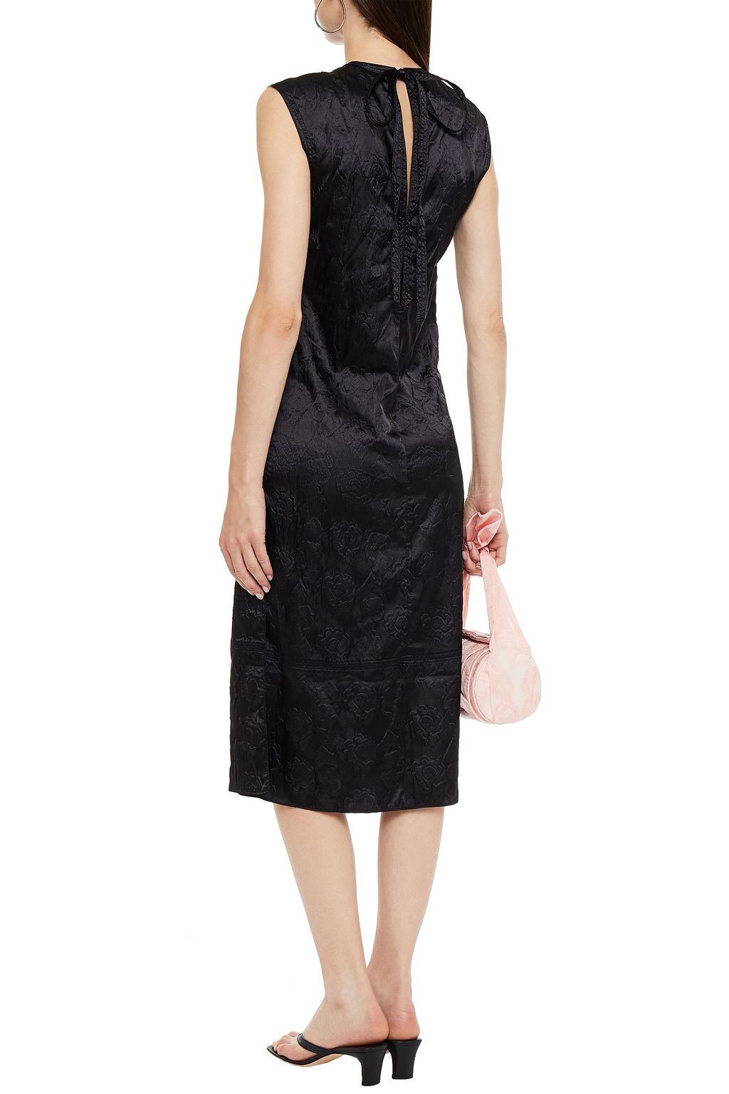 ACNE STUDIOS Cutout embossed satin midi dress
