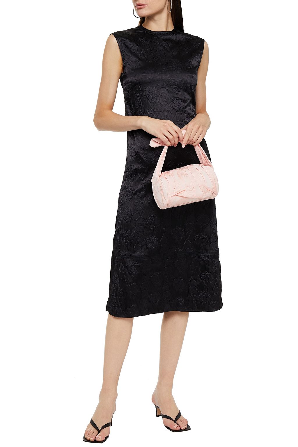 ACNE STUDIOS Cutout embossed satin midi dress