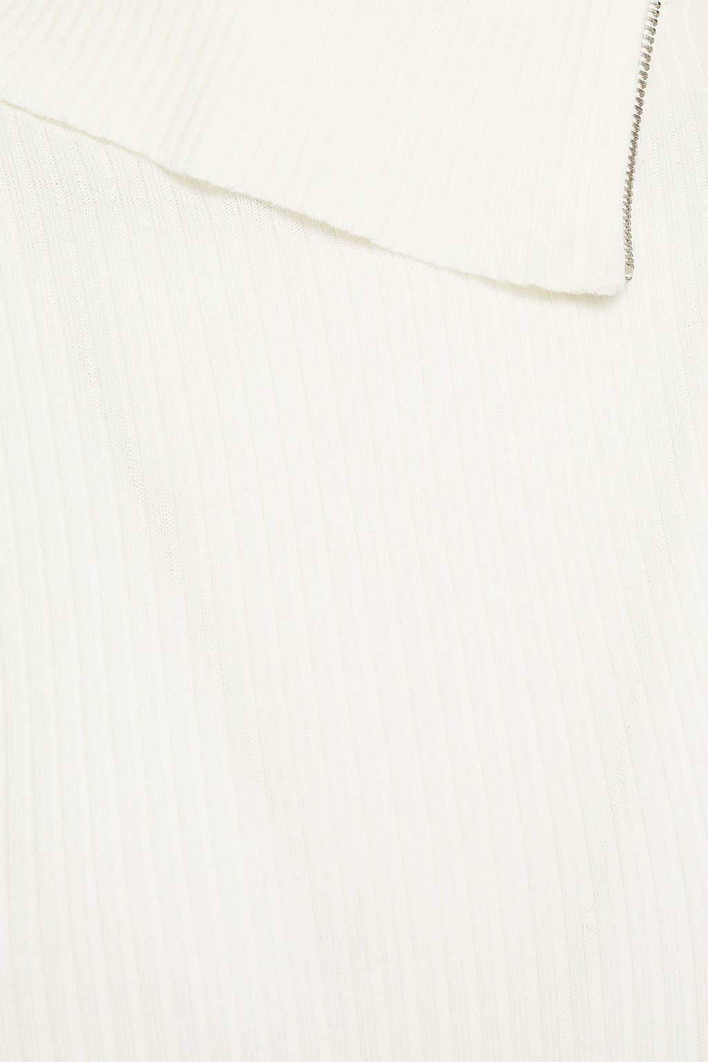 ALEXANDER WANG Zip-detailed ribbed cotton turtleneck top