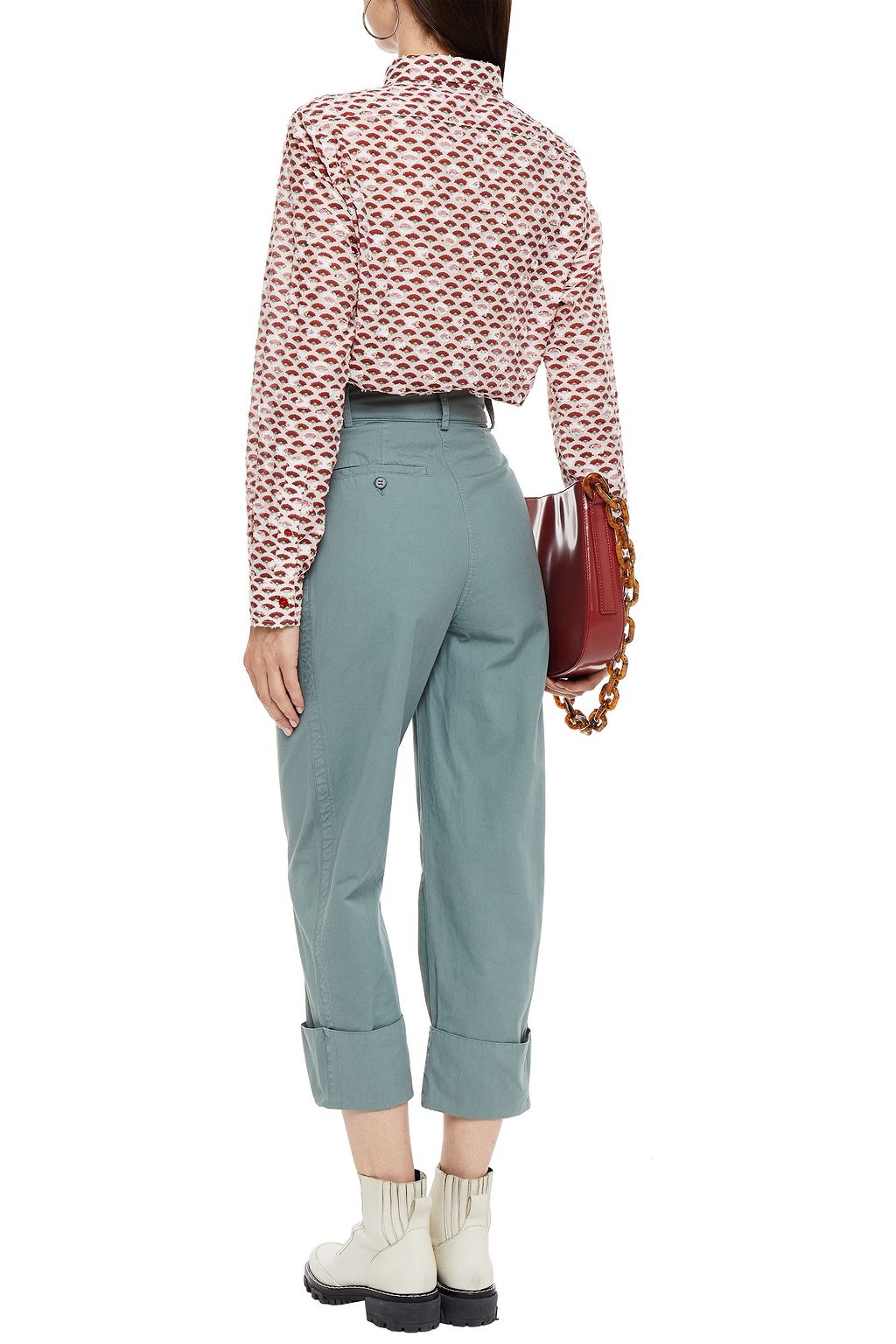 ACNE STUDIOS Printed fil coupé cotton-blend shirt