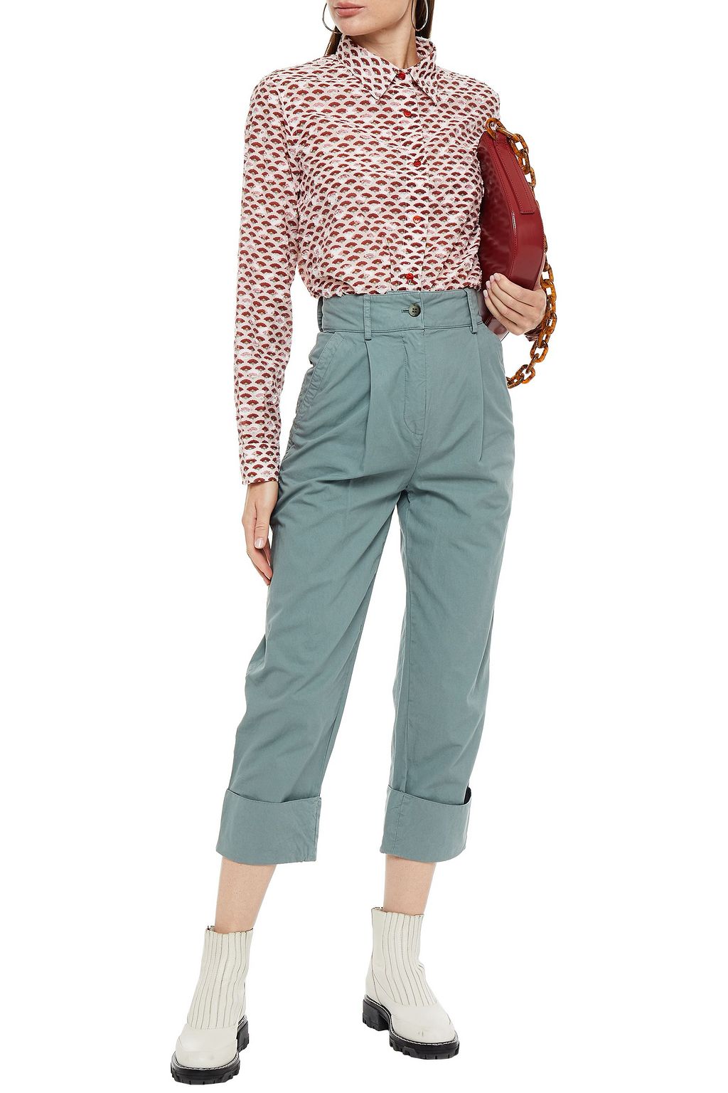 ACNE STUDIOS Printed fil coupé cotton-blend shirt