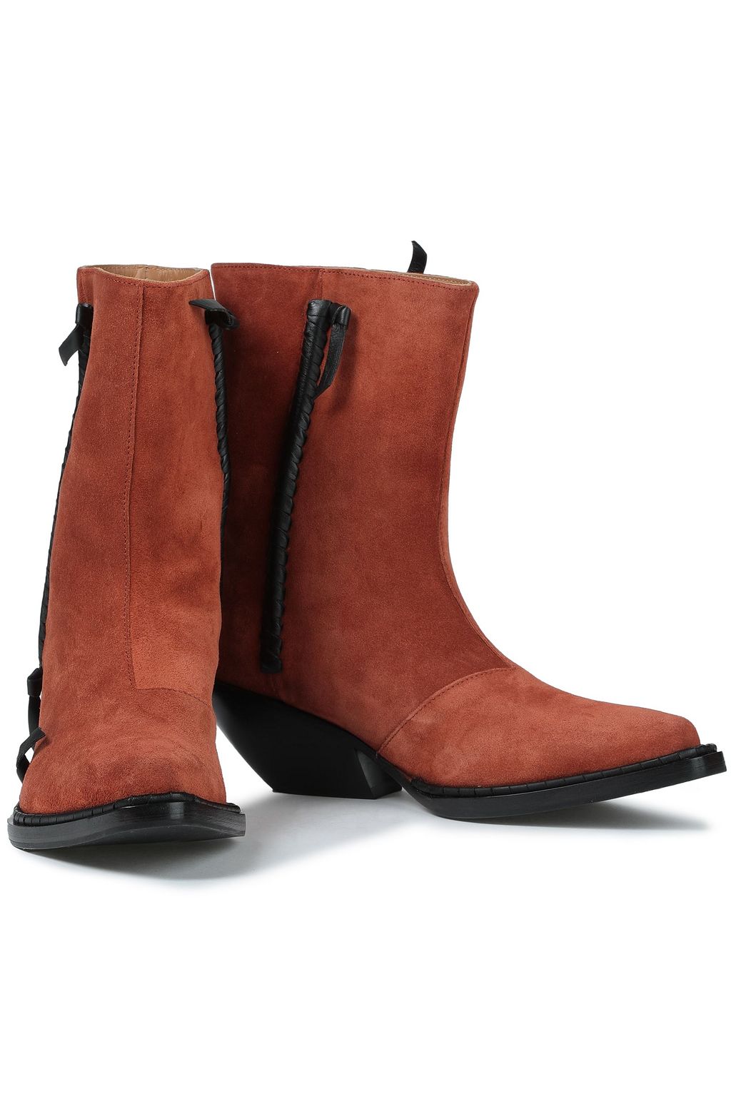 ACNE STUDIOS Breanna leather-trimmed suede ankle boots