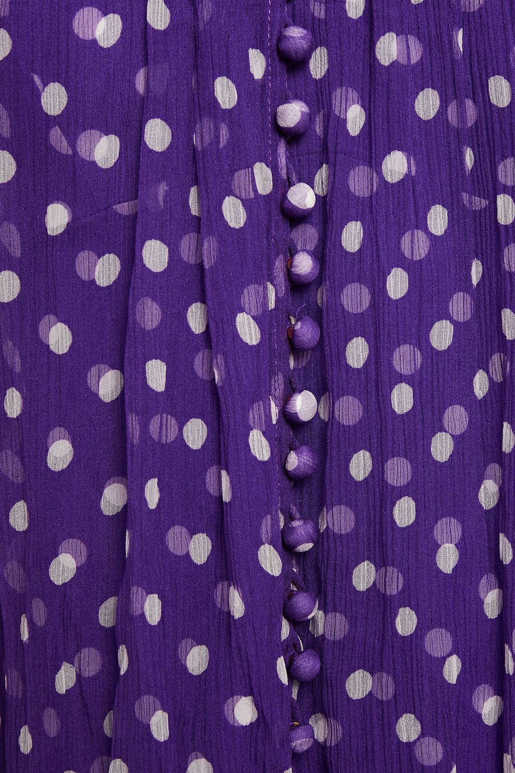 ZIMMERMANN Shirred polka-dot silk-crepon blouse